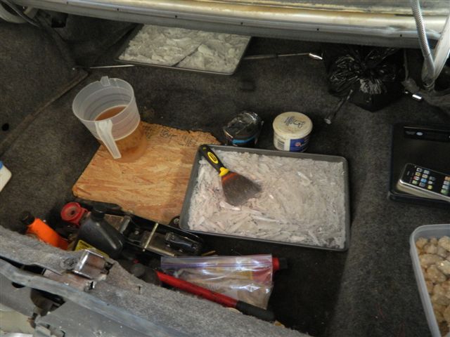 Deputies recovered five pounds of methamphetamine in the trunks of two separate vehicles that were stored on the property.