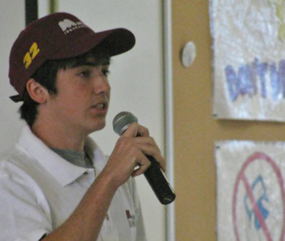 Andrew Murray, the youngest NASCAR-sanctioned driver ever, talks to Palmdale High School students about the dangers of texting while driving.