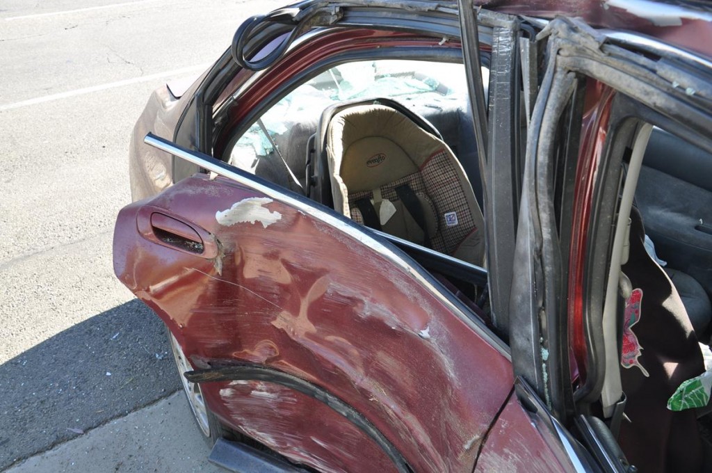 Last September, a driver talking on her cell phone, while traveling at a high rate of speed, clipped the car in front of her, jumped the curb and then crashed into a tree. The collision, which happened on Avenue J and 15th Street West, injured the driver’s toddler.  