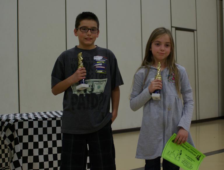 Joseph Curcio won 2nd Place Pawn Game and Briana Bergstrom won 1st.