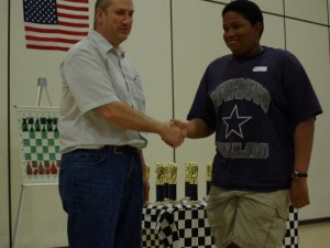 Eighth grader Tivon Newman is recognized