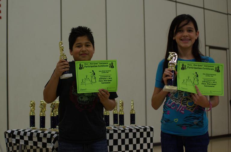 Fifth graders Victor Cuevas and Isabella Magallanes each earned a Good Sportspeopleship trophy.