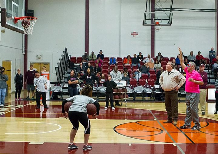 Newton Chelette hit a blind free throw, earning $900 for the cause. (Courtesy AVC Marauder Athletics.)